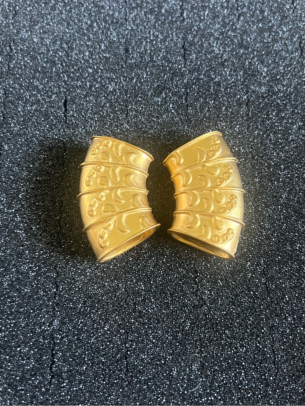 Vintage Scarf/Napkin Tubes Gold Tone Set of 2